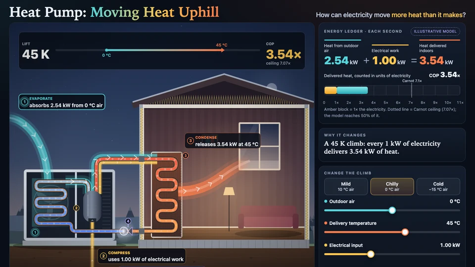 How Heat Pumps Move More Heat Than the Electricity They Use